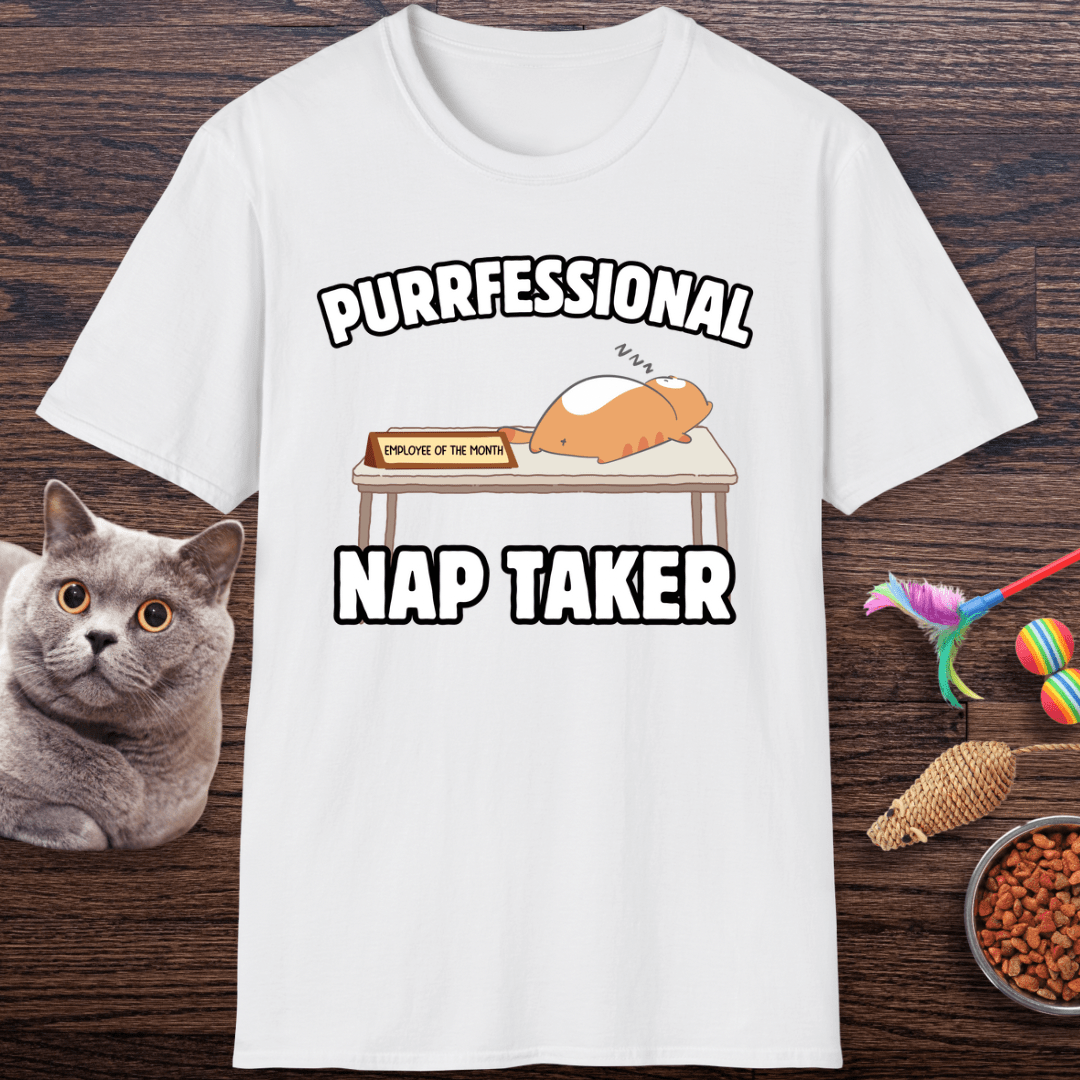 Purrfessional Nap Taker Cat T-Shirt