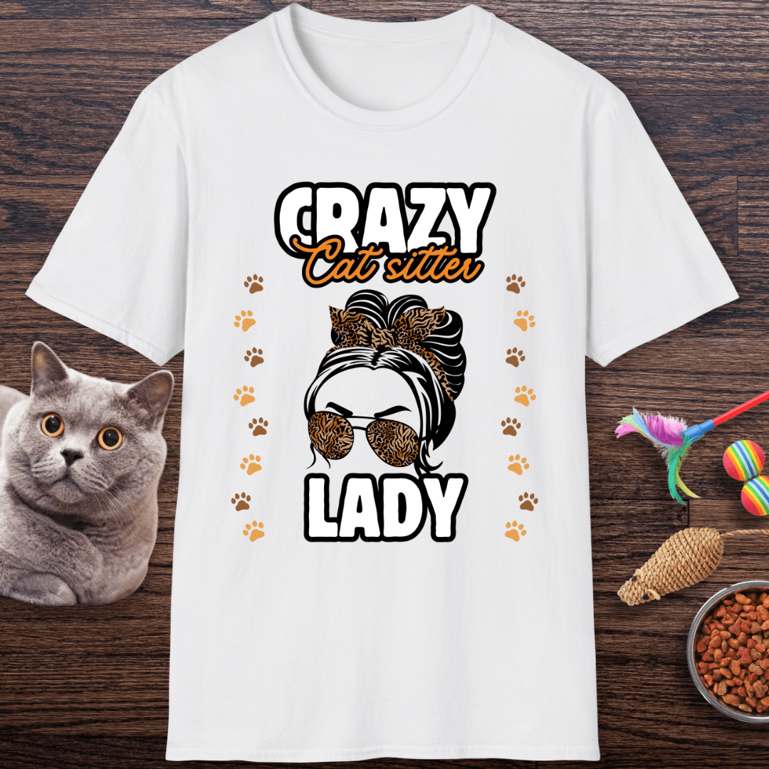 Crazy Cat Sitter Lady T-Shirt