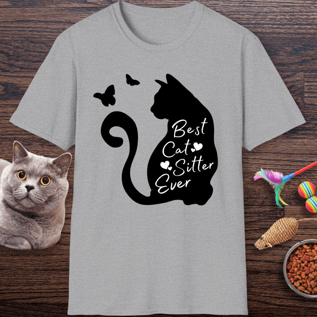 Best Cat Sitter Ever Silhouette T-Shirt