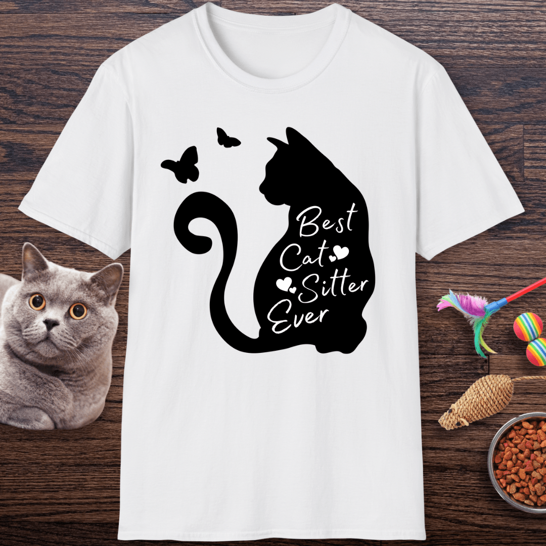 Best Cat Sitter Ever Silhouette T-Shirt