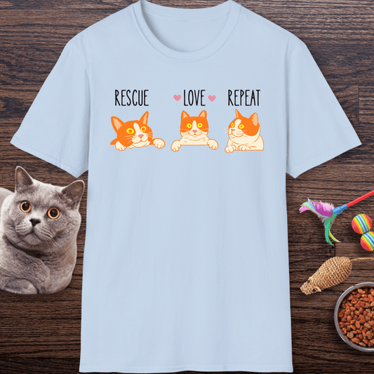 Rescue Love Repeat Cats T-Shirt