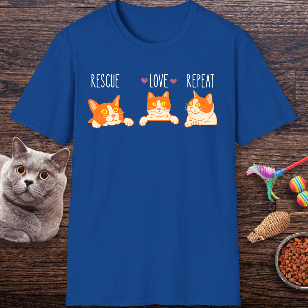 Rescue Love Repeat Cats T-Shirt