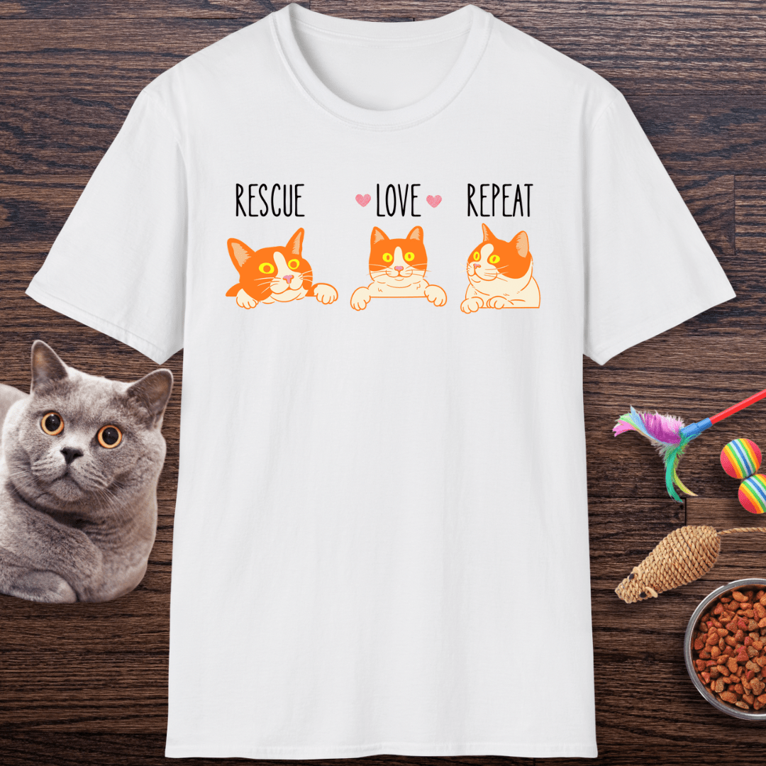 Rescue Love Repeat Cats T-Shirt
