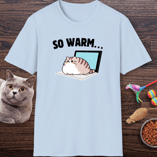 So Warm Laptop Cat T-Shirt