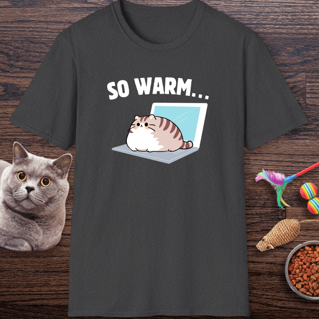 So Warm Laptop Cat T-Shirt