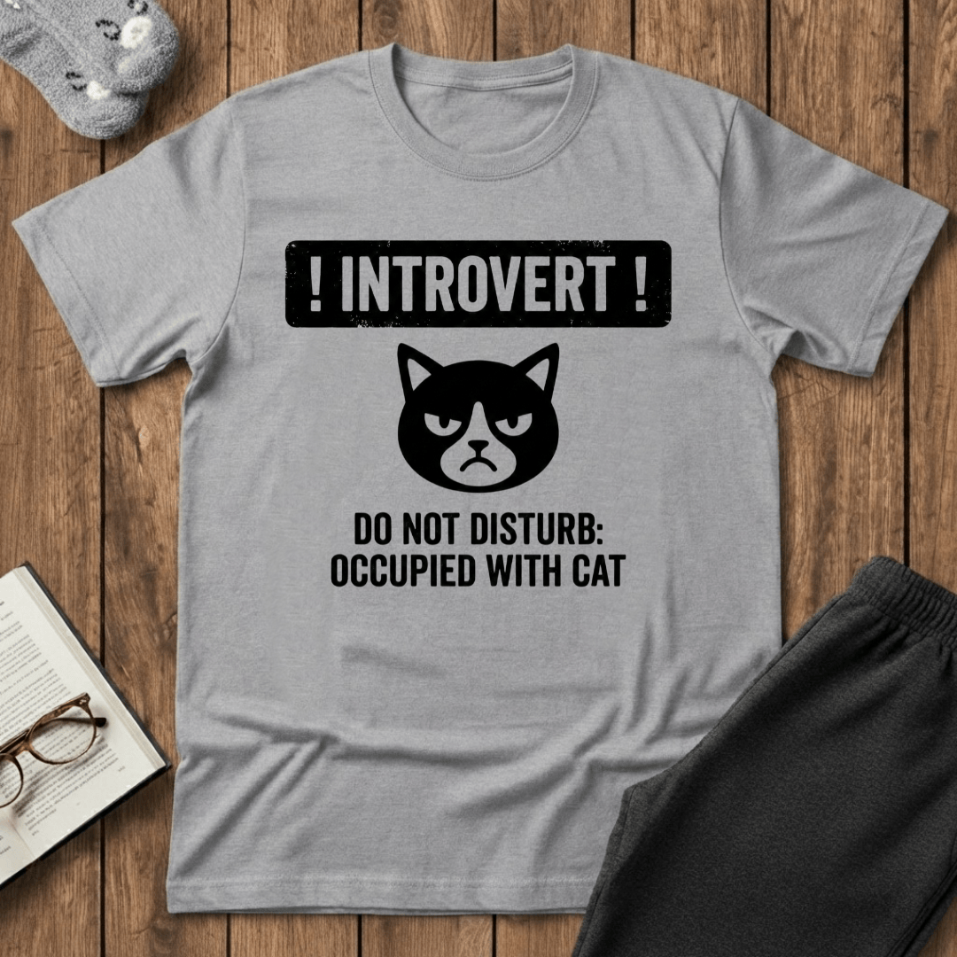 Introvert Occupied With Cat T-shirt