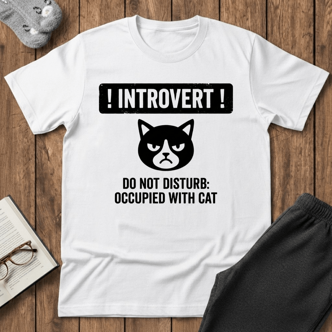 Introvert Occupied With Cat T-shirt