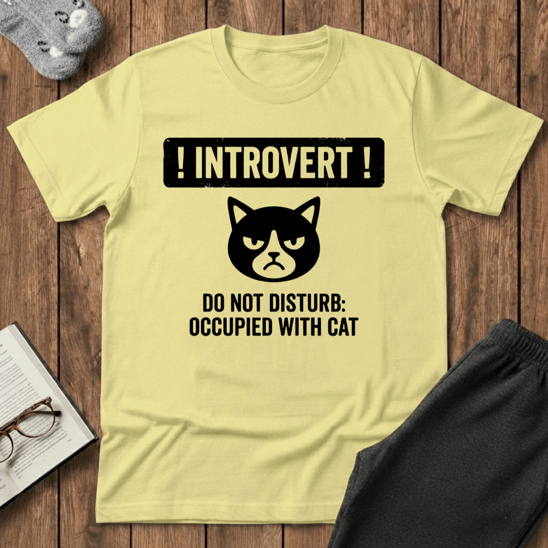 Introvert Occupied With Cat T-shirt
