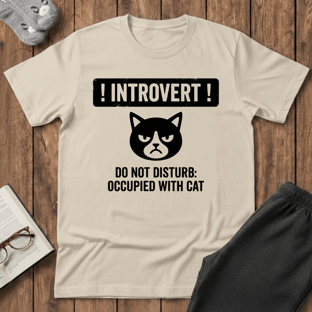 Introvert Occupied With Cat T-shirt