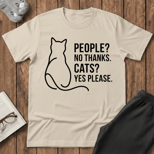 People? No Thanks. Cats? Yes Please. T-shirt
