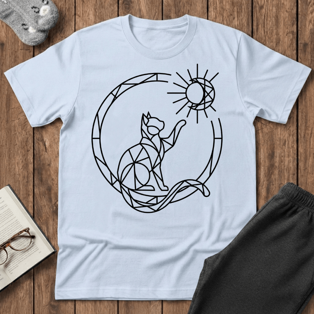 Geometric Stained Glass Cat T-Shirt