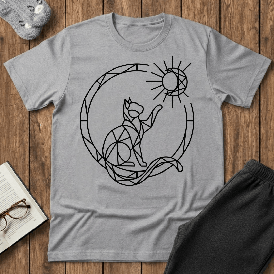 Geometric Stained Glass Cat T-Shirt