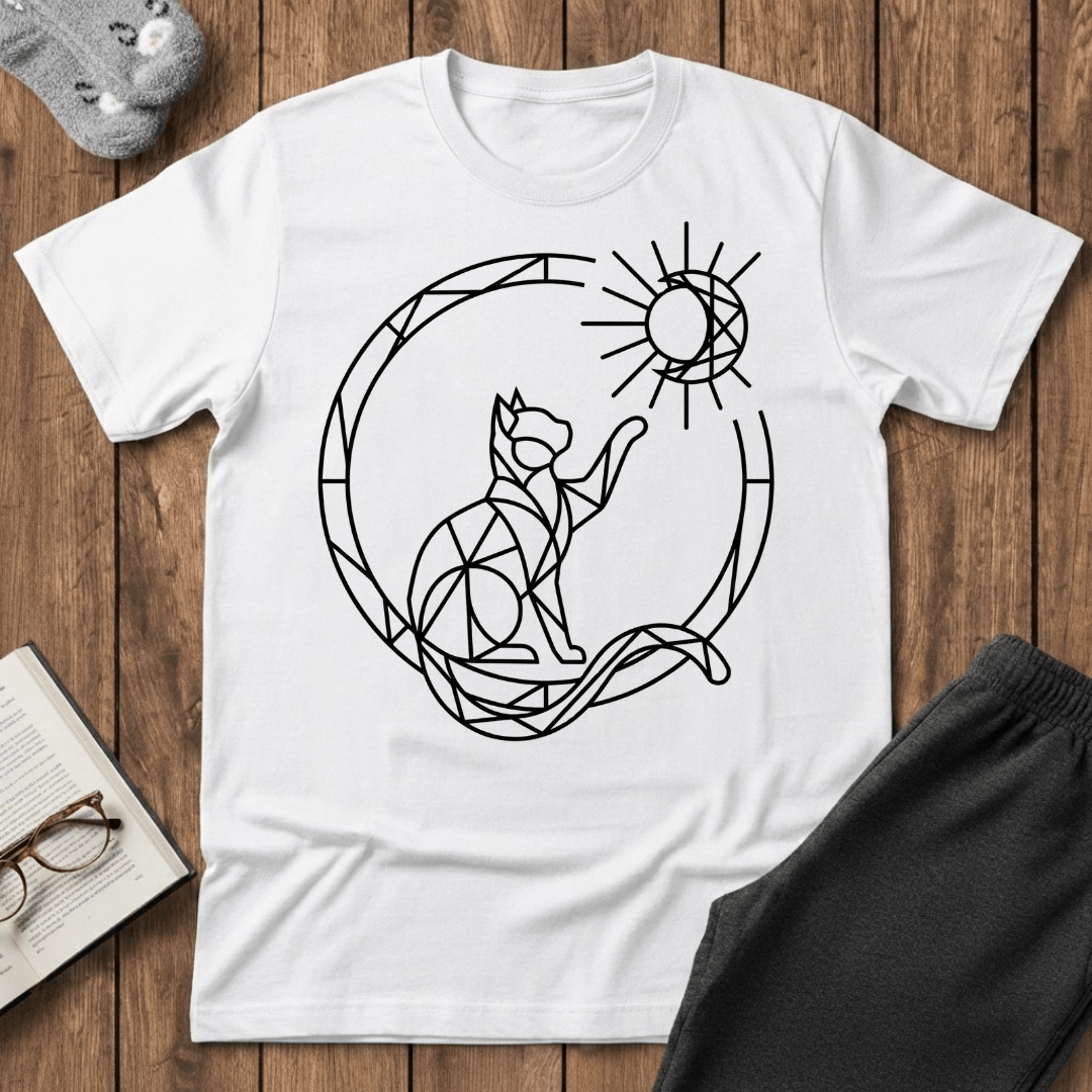 Geometric Stained Glass Cat T-Shirt