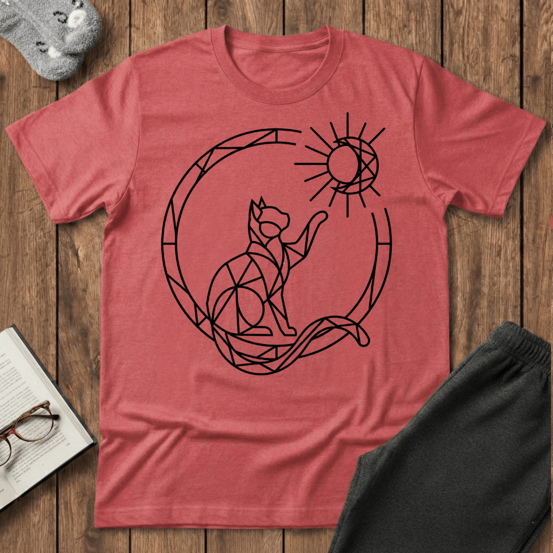 Geometric Stained Glass Cat T-Shirt