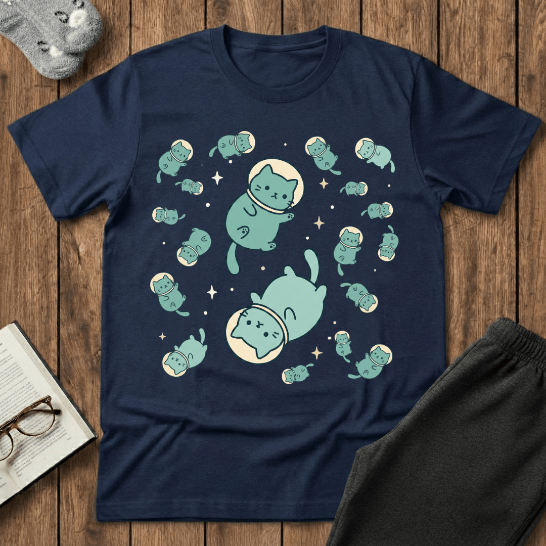 Floating Astronaut Cats T-shirt