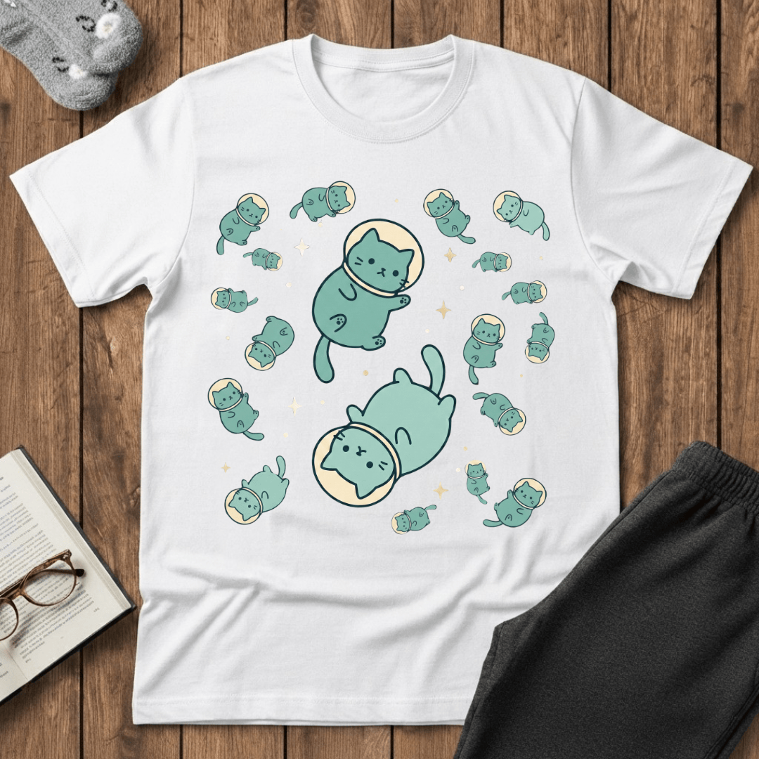 Floating Astronaut Cats T-shirt