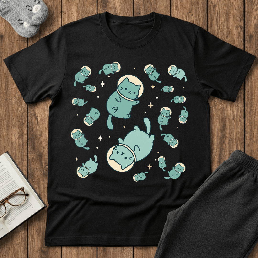 Floating Astronaut Cats T-shirt