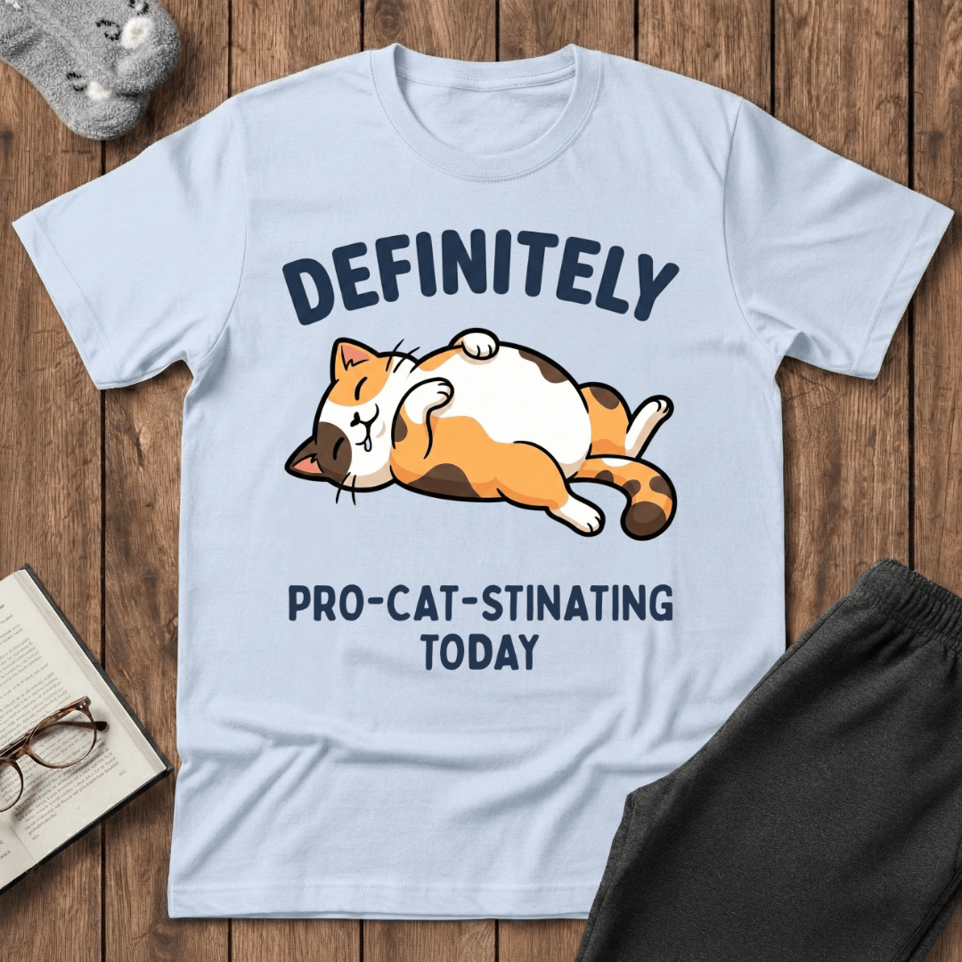 "Definitely Pro-cat-stinating Today" Cat T-Shirt