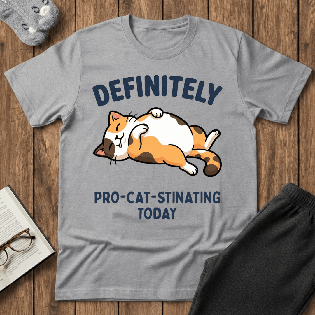 "Definitely Pro-cat-stinating Today" Cat T-Shirt