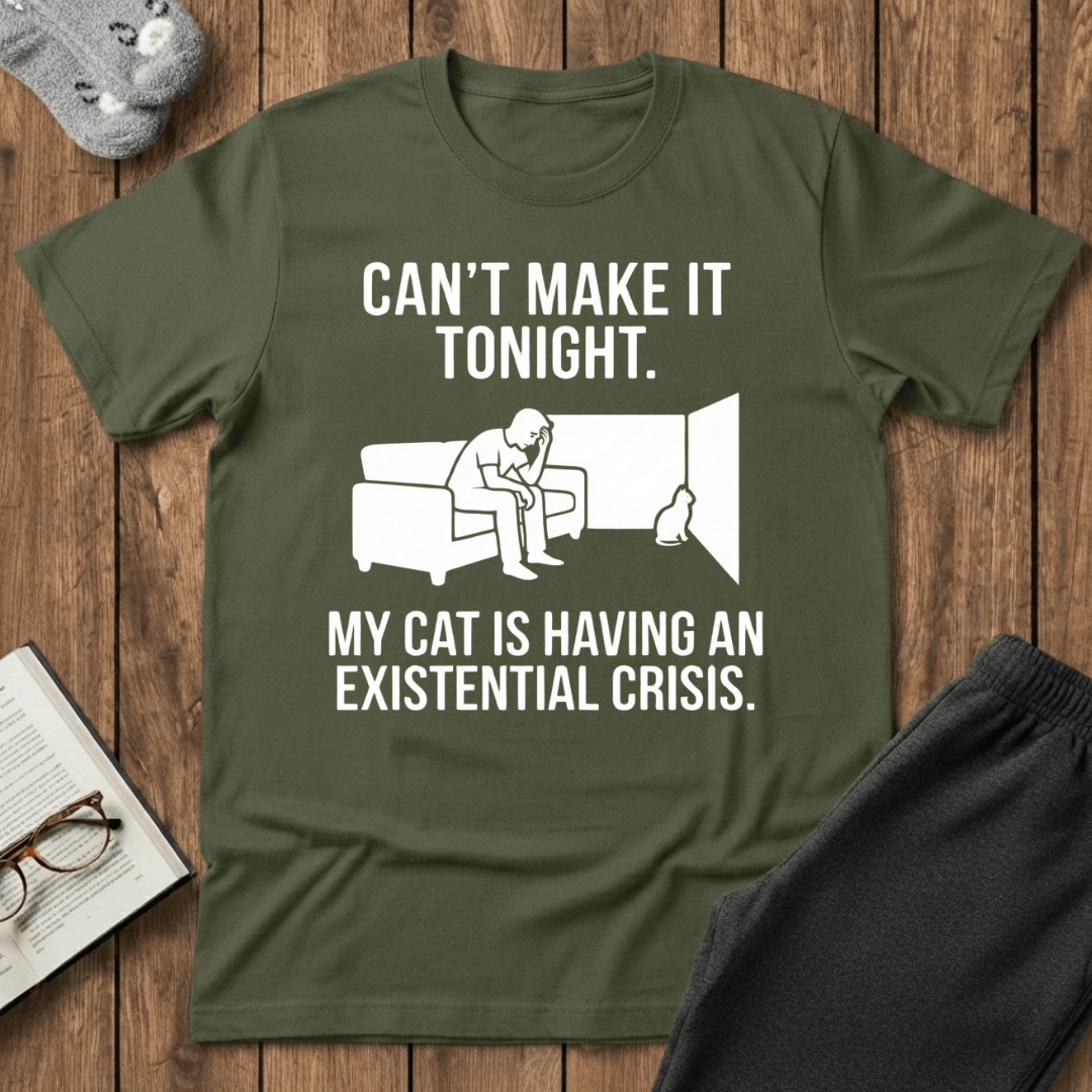 "Existential Crisis" Homebody Cat T-Shirt