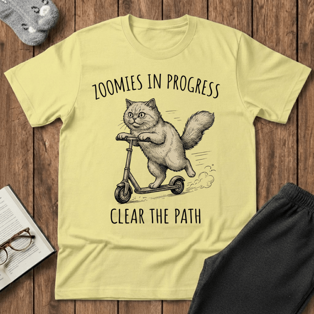 Zoomies In Progress Cat T-Shirt