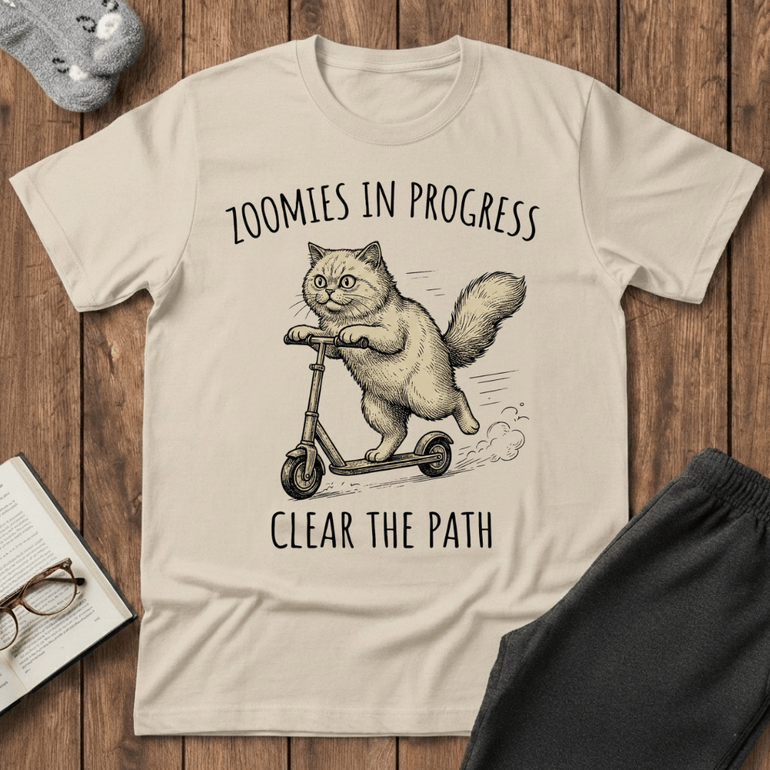 Zoomies In Progress Cat T-Shirt