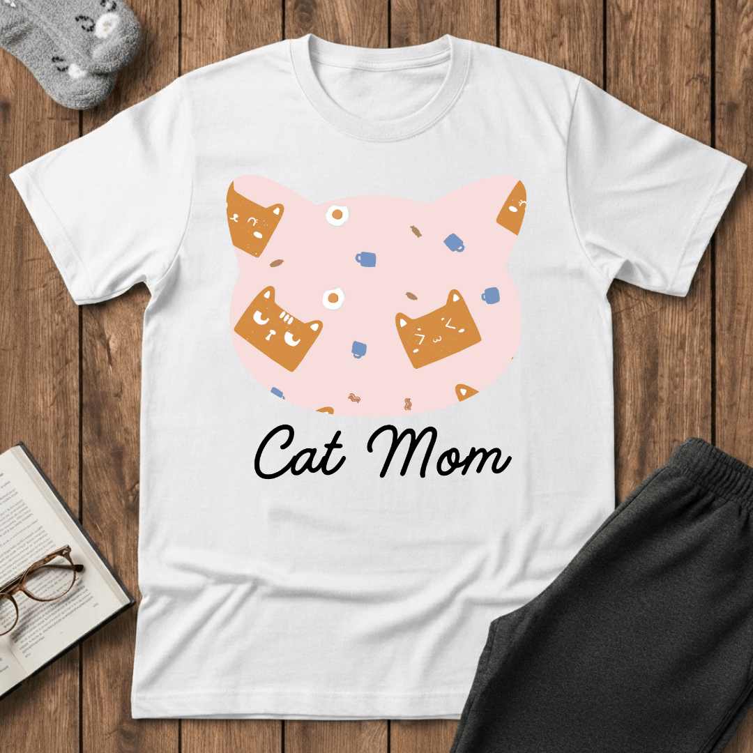Cute Cat Mom Head T-Shirt