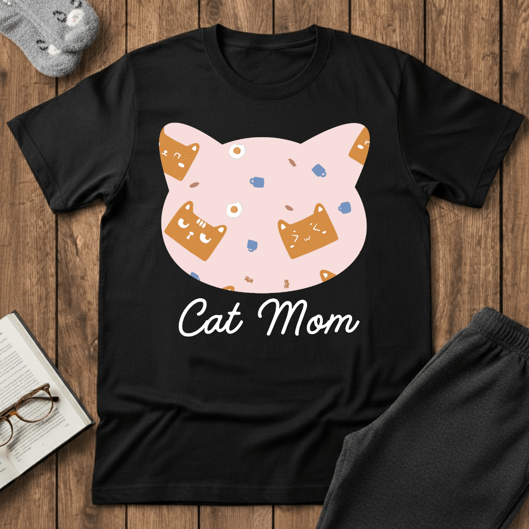 Cute Cat Mom Head T-Shirt