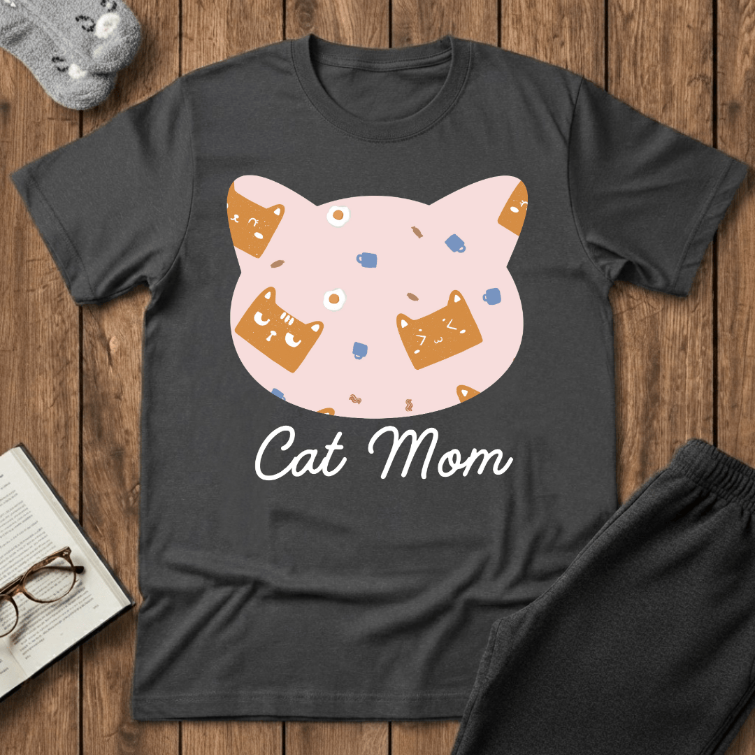 Cute Cat Mom Head T-Shirt