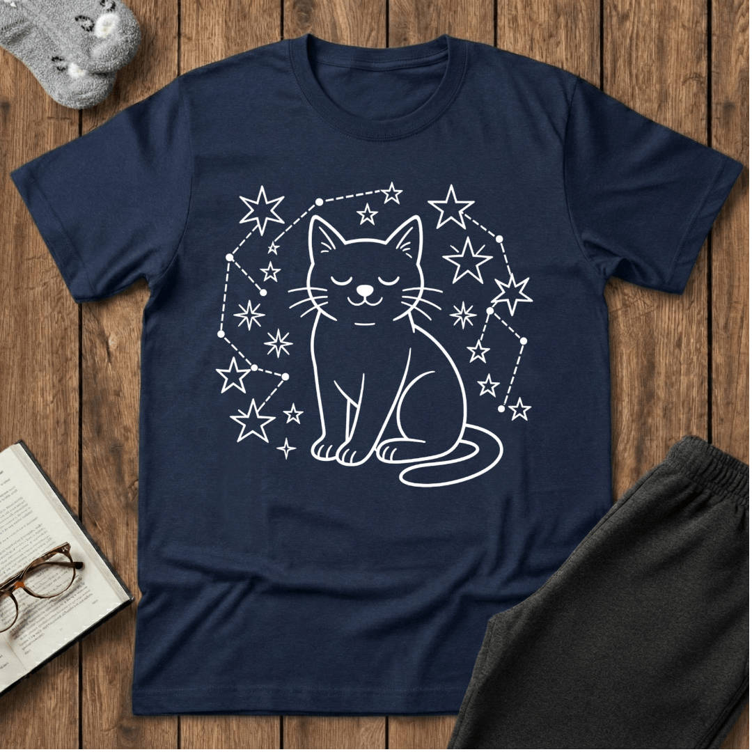 Cosmic Cat Stargazer T-Shirt