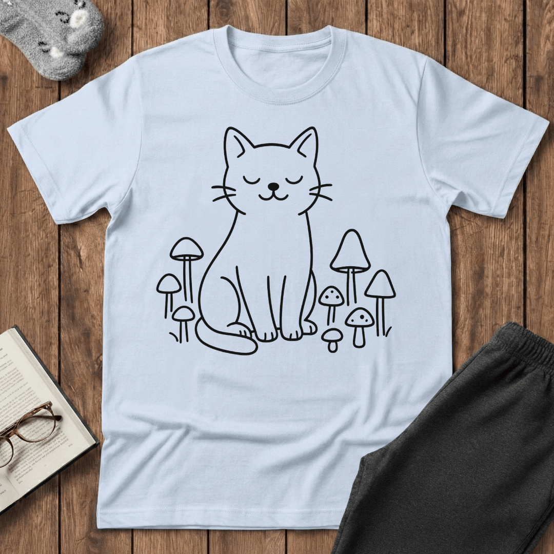Mushroom Cat Companion T-Shirt