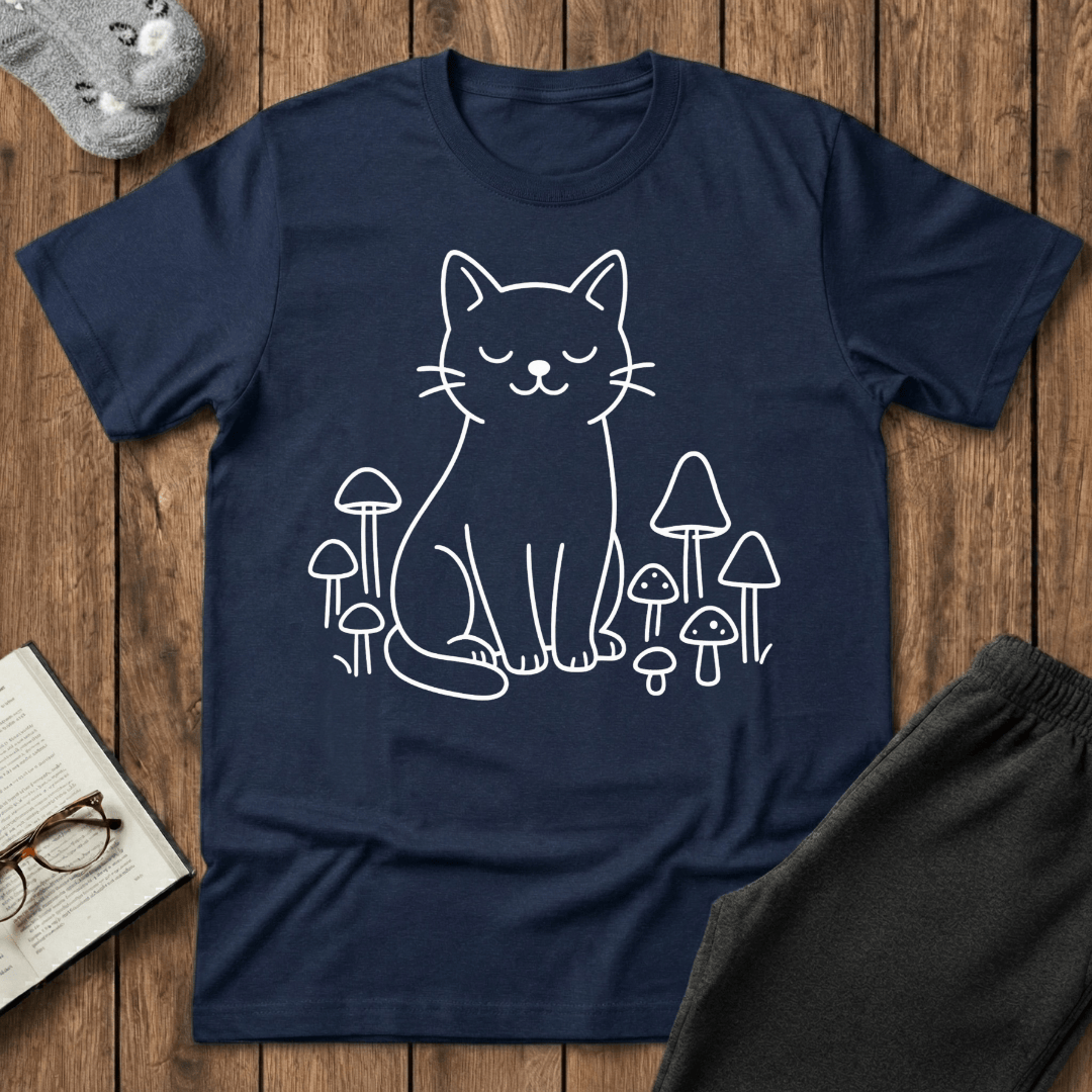 Mushroom Cat Companion T-Shirt