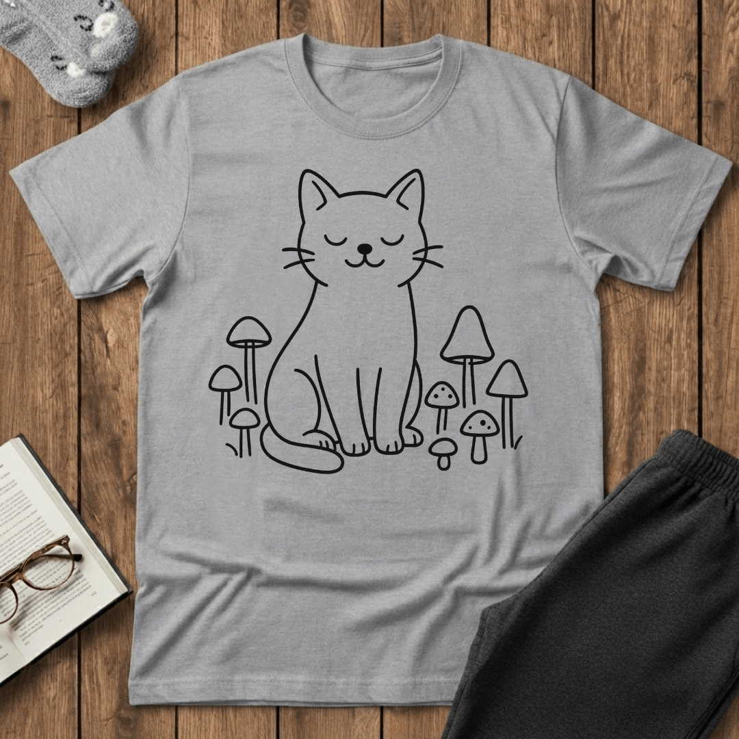 Mushroom Cat Companion T-Shirt