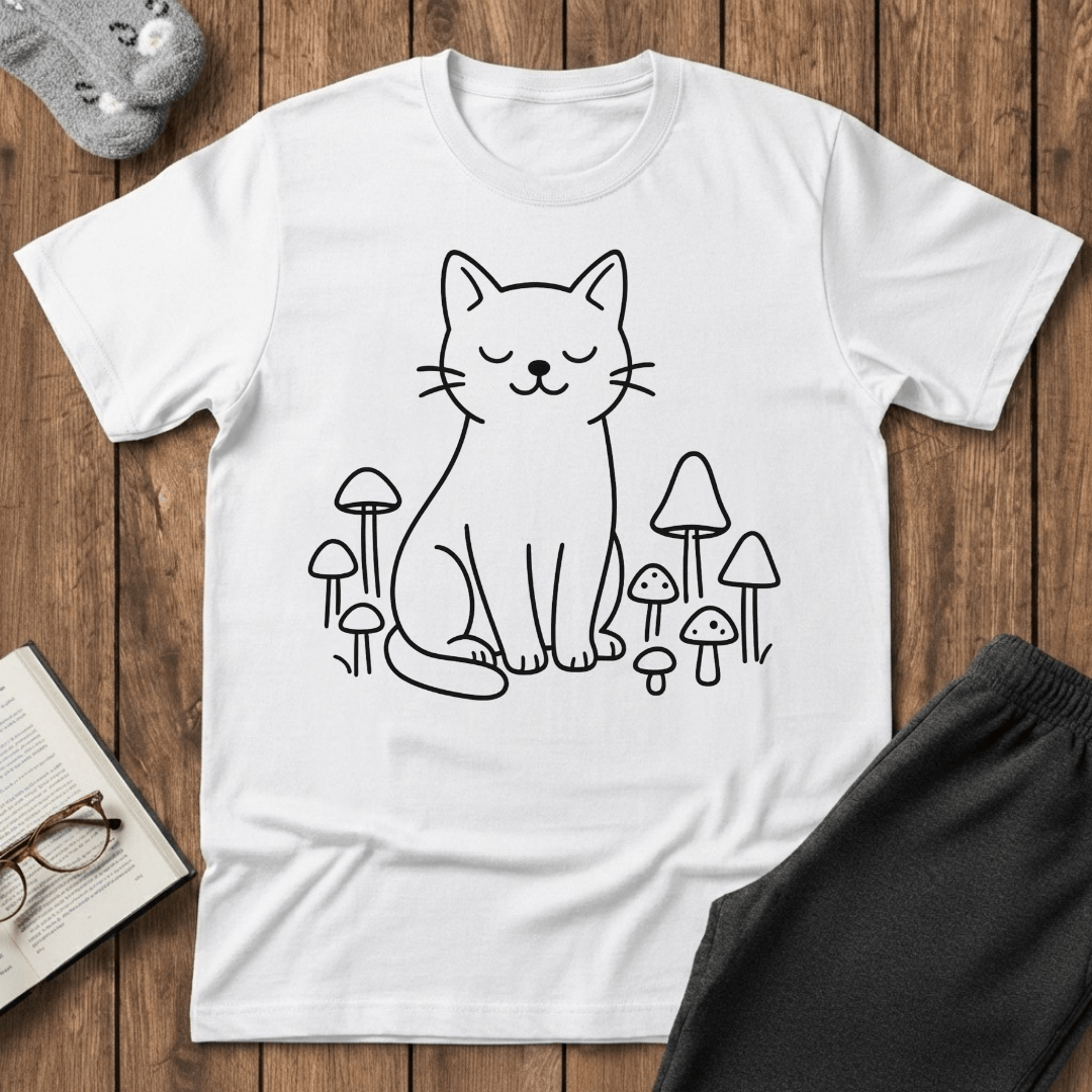 Mushroom Cat Companion T-Shirt