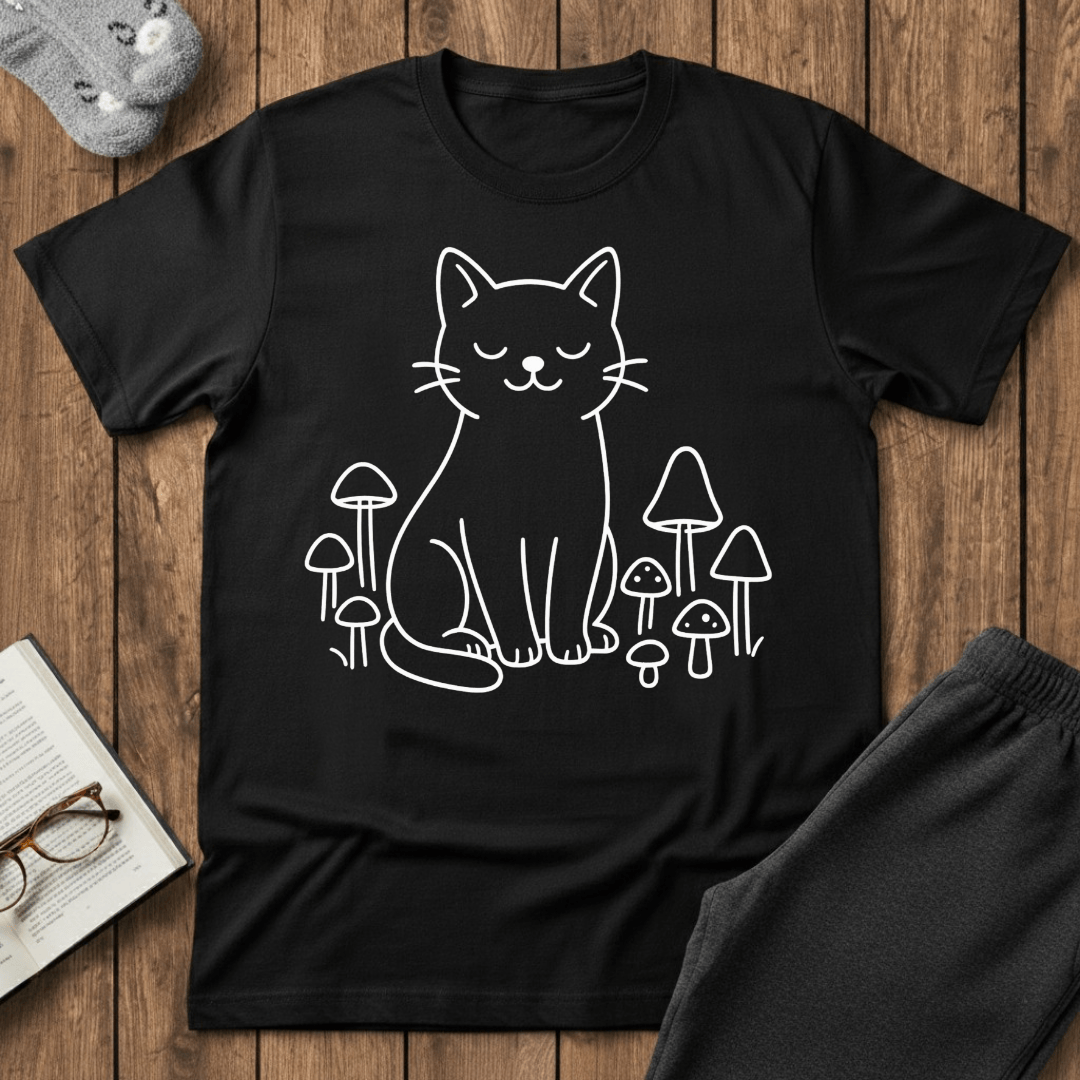 Mushroom Cat Companion T-Shirt