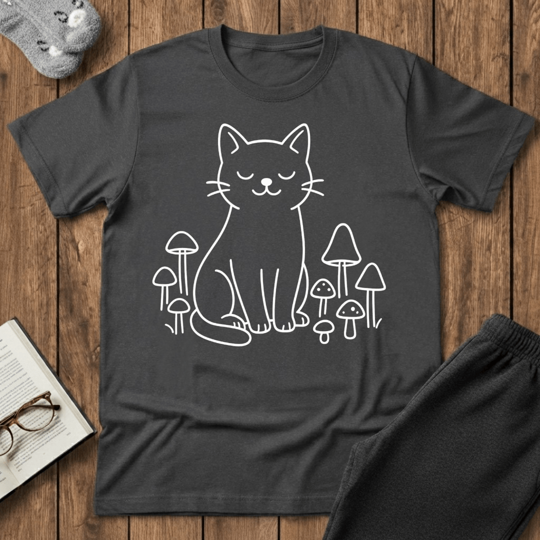 Mushroom Cat Companion T-Shirt
