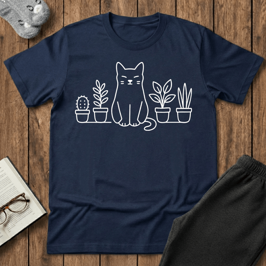 Zen Cat & Plants T-shirt