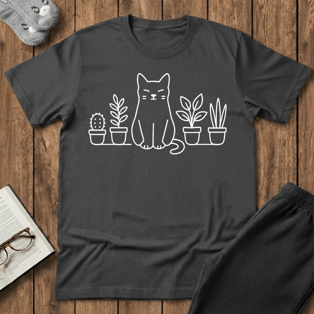 Zen Cat & Plants T-shirt