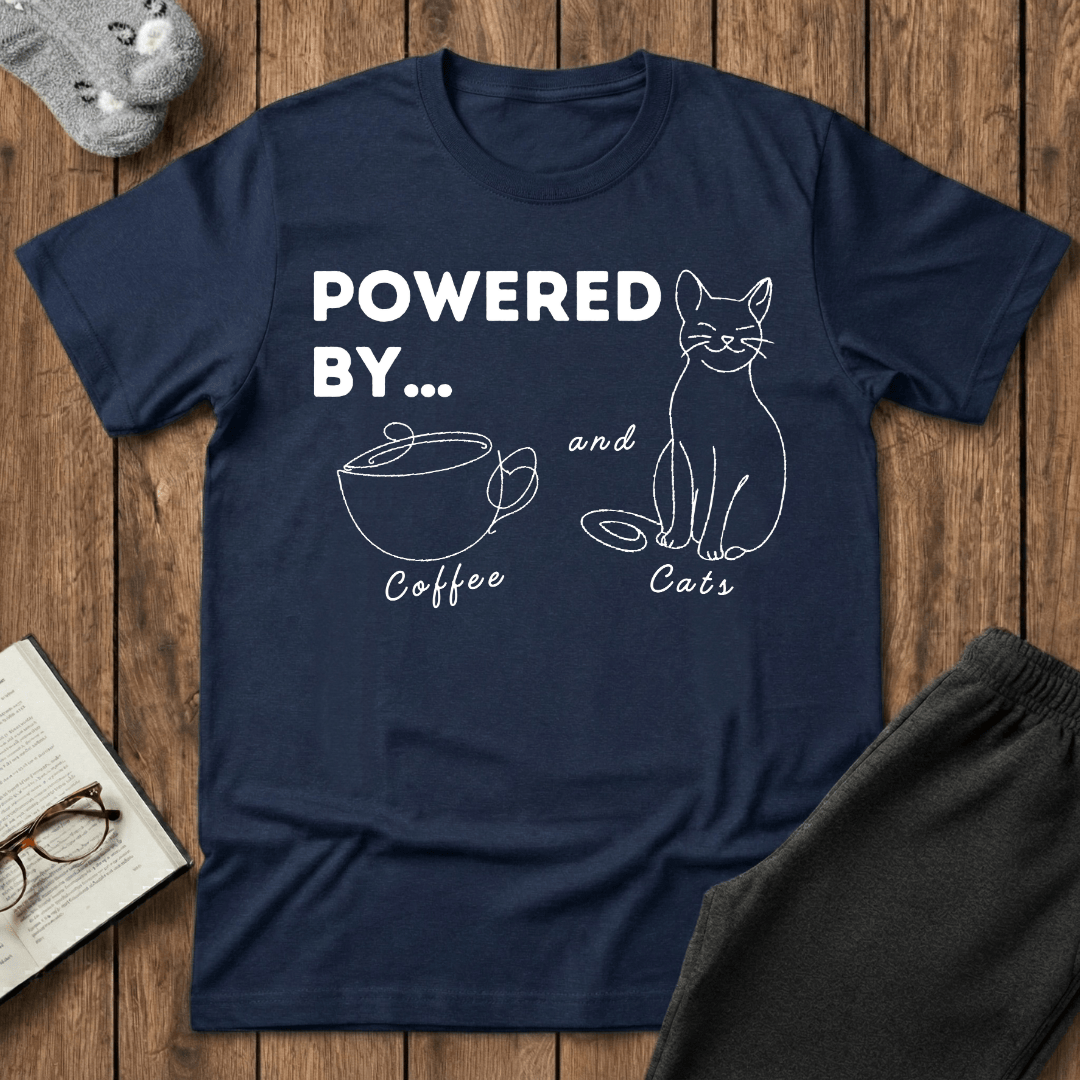 Powered By Coffee and Cats T-Shirt