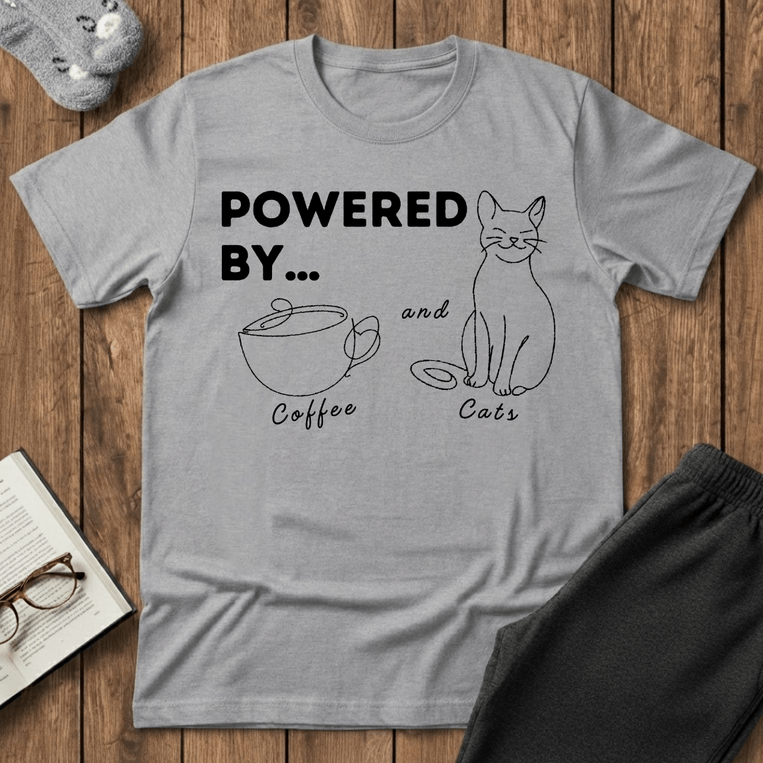 Powered By Coffee and Cats T-Shirt