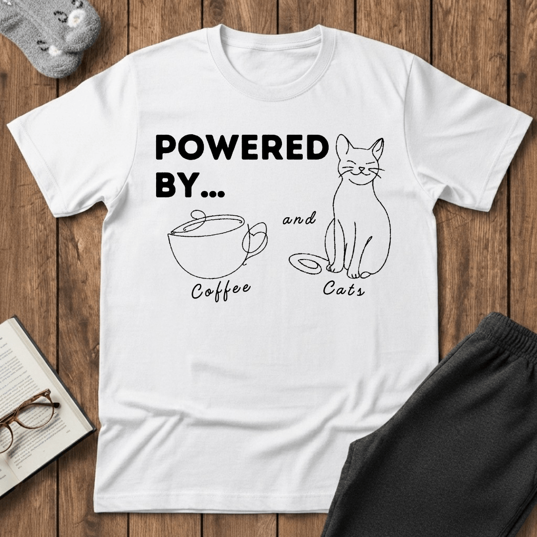 Powered By Coffee and Cats T-Shirt