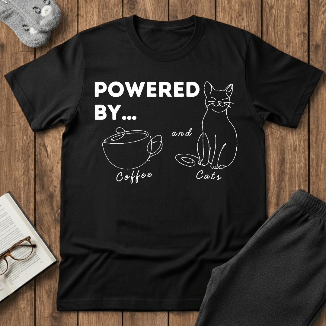 Powered By Coffee and Cats T-Shirt