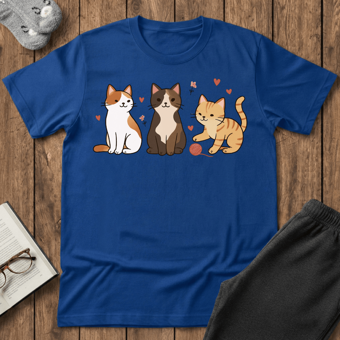 Three Cute Kitties with Yarn T-Shirt