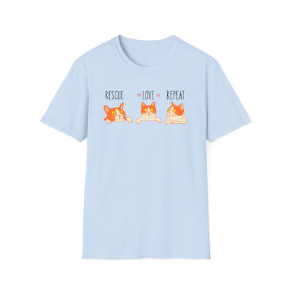 Rescue Love Repeat Cats T-Shirt