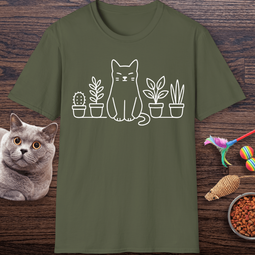 Zen Cat & Plants T-shirt