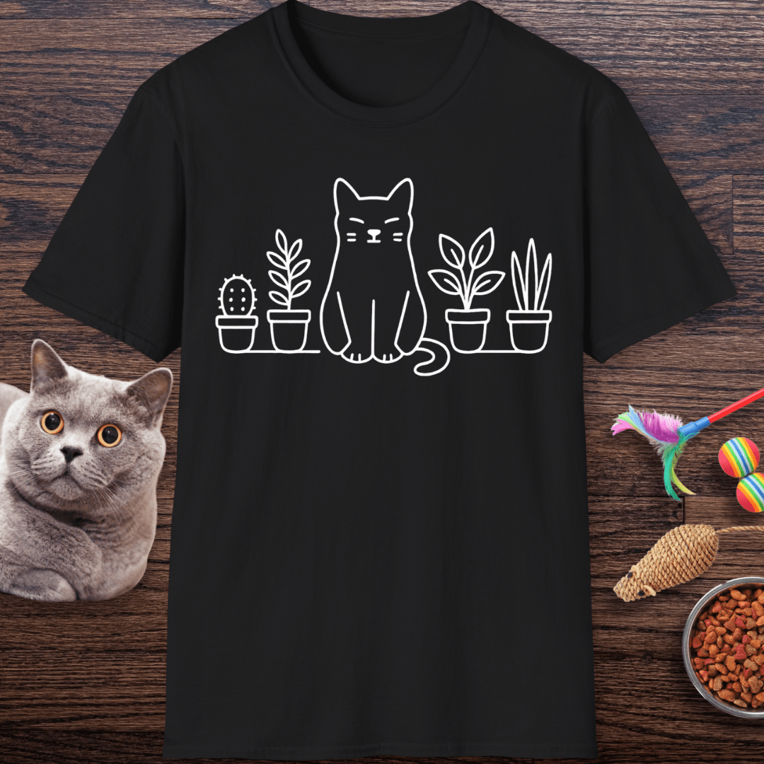 Zen Cat & Plants T-shirt