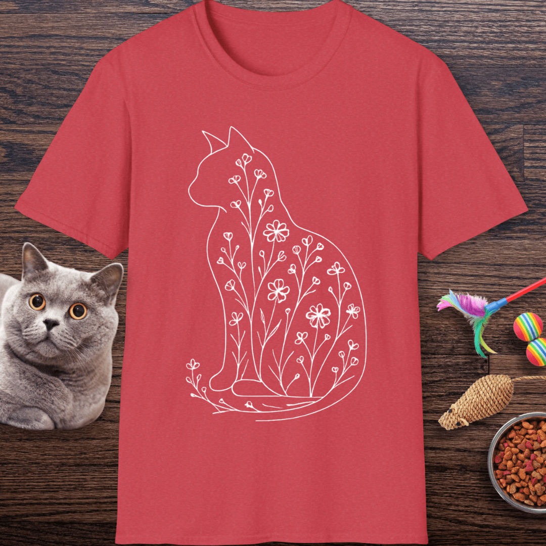 Wildflower Feline Silhouette Cat T-Shirt