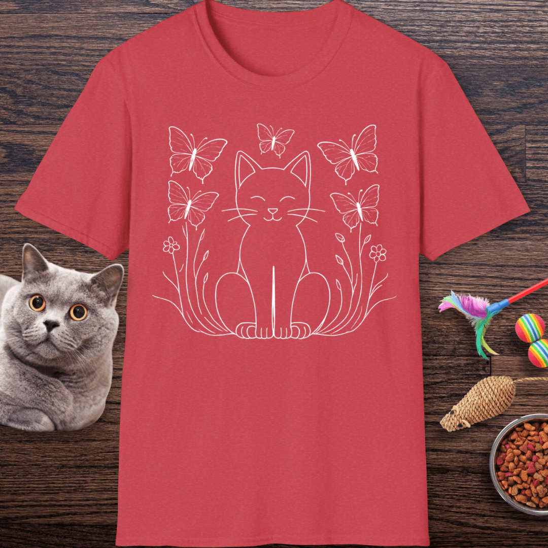 Happy Cat & Butterflies T-Shirt