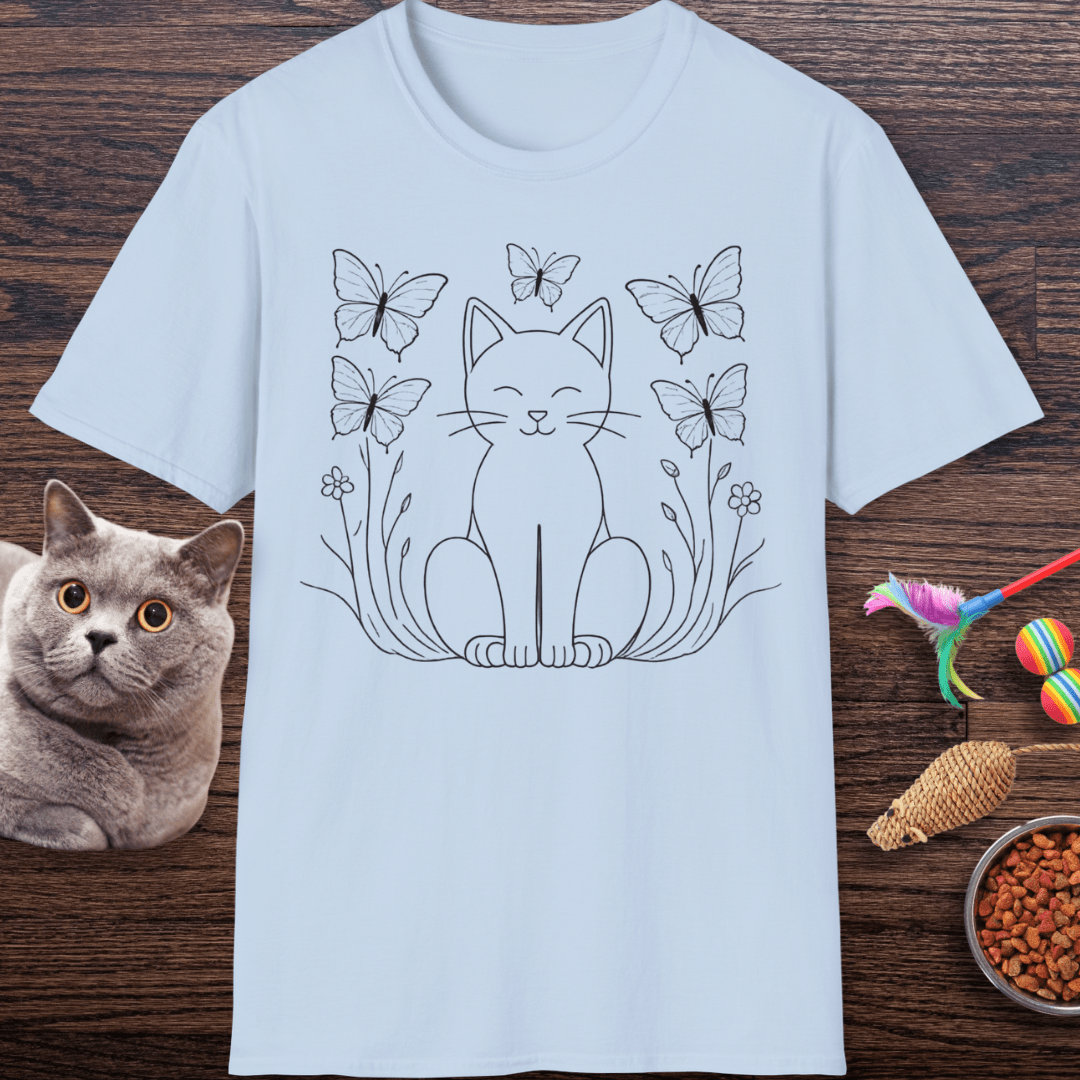 Happy Cat & Butterflies T-Shirt