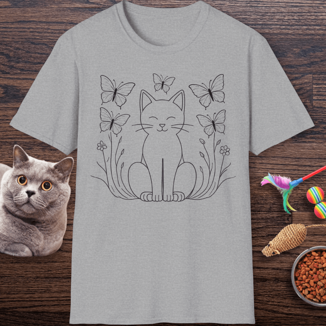 Happy Cat & Butterflies T-Shirt